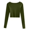 thumbnail image 4 of oqasdz Sweaters for Women High Waisted Nocollar Thin Long Sleeved Lightweight Short Sweater Shirt Fashion Streetwear Casual Comfort Soft, 4 of 4