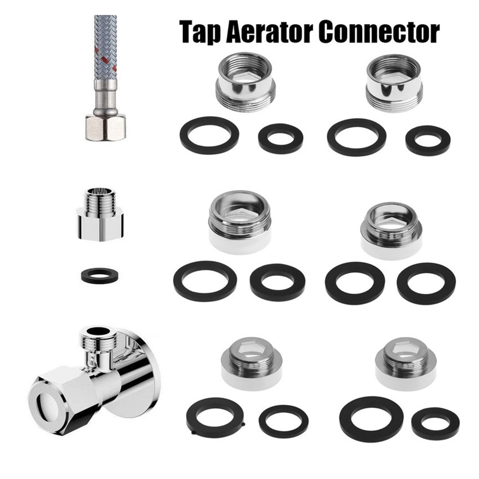 Kitchen Faucet Aerator 16/18/20/22/24/28/mm To 22mm With Washer Metal Male Female Water Saving Adapter Faucet Aerator Connector For Sink Faucets ,Water Saving