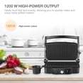 thumbnail image 3 of Panini Maker, iSiLER 4 Slice Panini Press Grill, Sandwich Maker with 2 Removable Drip Tray, Non-Stick Coated Plates, Opens 180 Degrees for Panini, Grilled Burgers, Steaks, Bacon, 3 of 5