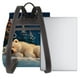 thumbnail image 3 of Balery Starry Sky Sleep White Bear Mochila de Cuero para Mujeres, Gran Capacidad, Bolsa de Viaje Multifuncional, Mochila de Cuero y Bolsa de Hombro para Mujeres, 3 of 4