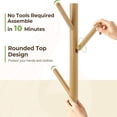 thumbnail image 4 of Coat Rack with 8 Hooks, Wooden Coat Rack Freestanding with Shelf, Coat Tree with 4 Height Options 50.5"-72.6", Coat Hanger Stand for Bags, Clothes, Umbrellas, Hats, in Home, Natural, 4 of 6