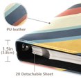 thumbnail image 3 of FORMRS 3 Ring Photo Album 4"x6" Self Adhesive Large Capacity PU Leather Cover, Retro Colorful Stripes, 3 of 8