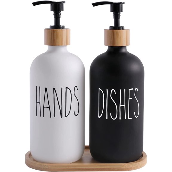 Soap Dispenser Set, Contains Hand and Dish Soap Dispenser, Suitable for Kitchen Decor
