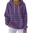 thumbnail image 2 of Goodtrade8 Tunic Winter Hoodies for Women Stripe Pullover Sweatshirt Hooded with Pocket Workout Casual Long Sleeve Women Tops, 2 of 5