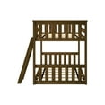 thumbnail image 4 of Max & Lily Twin over Twin Bunk Bed for Kids, Solid Wood Low Bunk Beds with Ladder, Walnut, 4 of 10