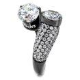 thumbnail image 4 of Luxe Jewelry Designs Women's Stainless Steel Bypass Ring with Round Cubic Zirconia - Size 9, 4 of 4