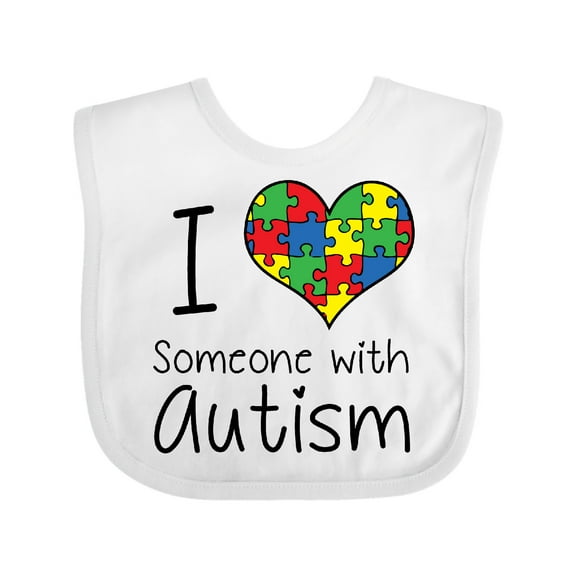 Inktastic I Heart Someone with Autism Boys or Girls Baby Bib