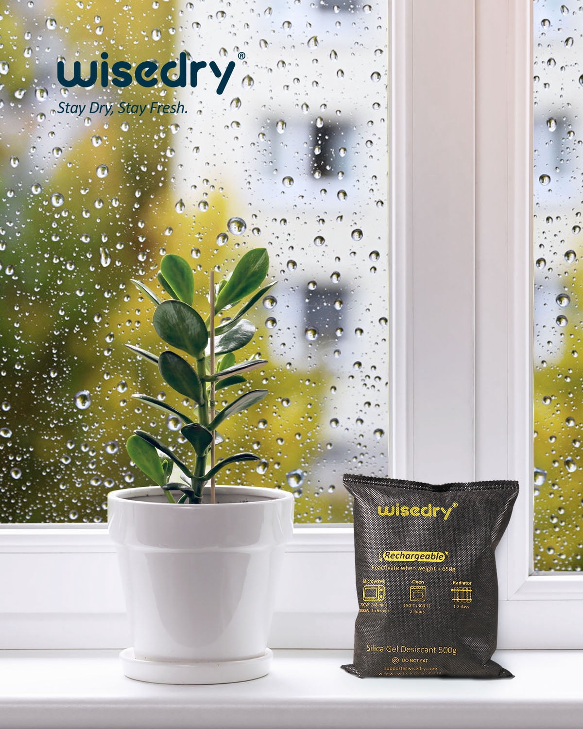 wisedry 2 x 500 Gram [2.2 lbs] Rechargeable Silica Gel Car