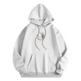 thumbnail image 5 of Halloween Womens Hoodies Unisex Cute Little Ghost Print Sweatshirt Long Sleeve Pullover Tops Fall Winter Warm Apparel White2 XXL, 5 of 5