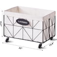 thumbnail image 5 of Mxfurhawa Iron Wire Laundry Hamper With Rolling Lockable Wheels, Foldable basket Organizer with Detachable Liner & Wheels(Black), 5 of 7