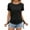 Black, variant on Womens Tops Solid Side Drawstring Ruched T Shirts Casual Short Sleeve Crew Neck Eyelet Blouses Dressy Casual Summer Tops Tees Pink M