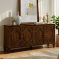 thumbnail image 2 of Hassch Buffet Sideboard with 4 Doors, 65.2" Coffee Bar Cabinet with Adjustable Shelves, Storage Cabinet for Kitchen, Dining Room, Living Room, Walnut, 2 of 10