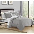 thumbnail image 1 of Chic Home QS4246-US Ensemble de Courtepointe Waneta Hexagone 5 Pièces Brodé avec Couette Réversible Contemporaine Imprimée sur le Dos, Gris, 1 of 1