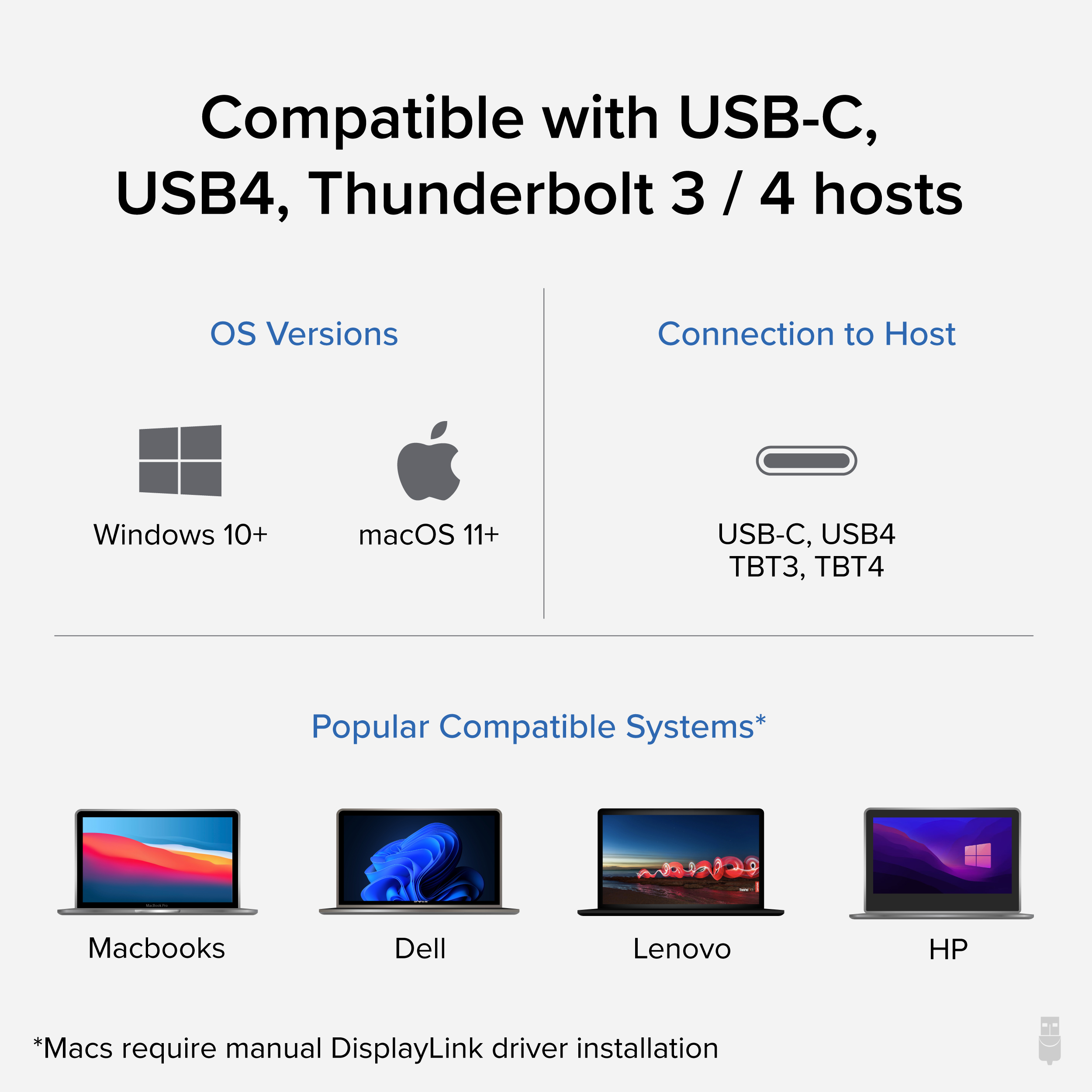 Plugable 7-in-1 USB C Docking Station Dual Monitor - Dual HDMI Dock is Compatible with Mac and Windows, USB4, Thunderbolt or USB-C, 100W PD, 2x HDMI, 1x USB-C, 1Gbps Ethernet, 1x USB 3.0, 1x SD Card - image 4 of 8