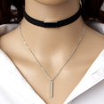 thumbnail image 4 of Collar de astas de terciopelo con cadena colgante de borlas dobles de cuero coreano, 4 of 5