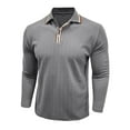 thumbnail image 4 of AnuYalue Mens Knit Shirt Lightweight Ribbed Collared Golf Shirts Casual Button Up Long Sleeve Pullover Vintage Jacquard Tops, 4 of 6