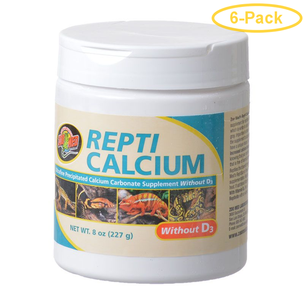 Zoo Med Repti Calcium Without D3 8 oz Pack of 6
