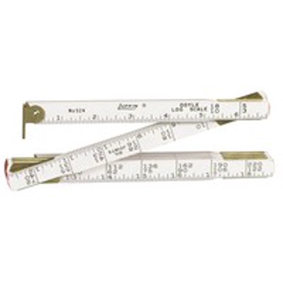 Lufkin 524N Doyle Log Scale Folding Rule, 48 in L X 5/8 in W, Wood, White