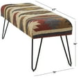 thumbnail image 4 of DecMode Metal Tribal Bench with Metal Hairpin Legs, Multi Colored, 4 of 8