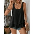 thumbnail image 4 of ITSAME Womens Tank Tops, Cotton Linen Scoop Neck Sleeveless Loose Casual Blouses Black M, 4 of 9