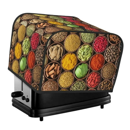 

Noewx Spices And Herbs Toaster Covers 4 Slice Appliance Cover Toaster Fingerprint Protection and Greasy Protection Anti-sputtering Bread Maker Cover