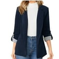 thumbnail image 2 of Weikingp Womens Blazer, Women'S Solid Colour Lapel Pocket Suit Jacket Blazers for Women Business Casual Blazers for Women Navy Xl, 2 of 9