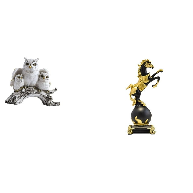 Figuras de búho,Figuras de búho,animales artificiales,artesanías,decoración del hogar,Figura en miniatura de búho moderna para dormitorio,Figura de escritorio,Estante de estatua de caballo