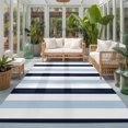 thumbnail image 2 of Area Rugs 3'x5', Navy Blue Aqua Striped Carpet Runner Indoor Outdoor Rugs Home Decor Aesthetic, Farmhouse Stripe Art Non Slip Mats Washable Accent Rug for Living Room Bedroom, 2 of 8