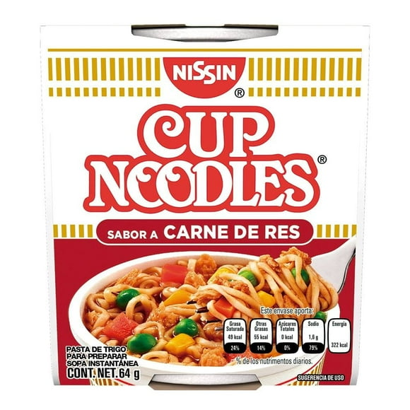 Sopa instantánea Nissin Cup Noodles carne de res 64 g