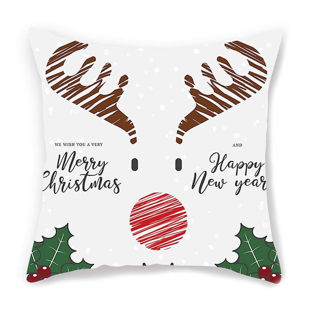29 Funda de cojín de Feliz Navidad, almohada decorativa de alce de Papá Noel, funda para sofá, decoración para el hogar y la sala de estar