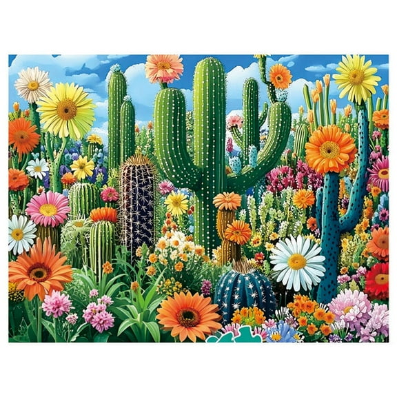 JomaLuLa Cactus Wooden Puzzles Adult Home Decoration Art Gifts Family Games, Festival Gifts, Board Games