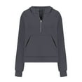 thumbnail image 5 of Oversized Sweaters for Women Women Half Zip Cropped Hoodies Fleece Quarter Zip Up Pullover Sweatshirts Winter Clothes 2025 Outfits Sweater Coat, 5 of 5