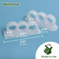 thumbnail image 2 of Welnove Hammer Toe Crests Straightener 4 Pcs Gel Toe Support Pads Cushion Relief for Overlapping-Curled-Hammer-Claw Toes, 3 Loop Design, White, 2 of 6