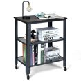 thumbnail image 1 of Gymax Industrial Serving Cart 3-Tier Kitchen Utility Cart on Wheels w/Storage Silver, 1 of 10