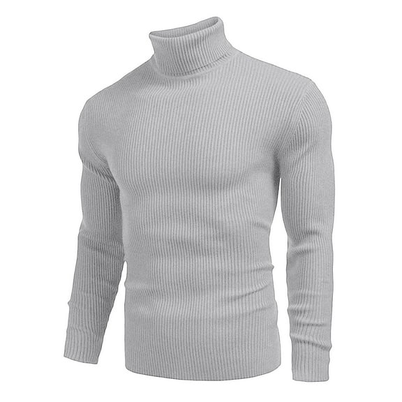 Mens Sweater - Autumn Winter Wool Round Neck Pullover Sweater Jacket, Versatile Bottoming Shirt, All - Match High Neck Design, Warm Daily Wear, Durable Knit Men's Clothing