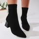 thumbnail image 2 of NECHOLOGY Botas Mujer Adulto Femenino Zapatos Botines mujer Zapatos de mujer Calcetines de tacón Botas Botas elásticas de tacón grueso Botas de mujer de tubo medio de punto de tacón medio (Black, 9), 2 of 7