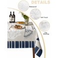 thumbnail image 2 of Navy Blue Coastal Table Cloth, Ocean Nautical Starfish Coral Striped Waterproof Tablecloth for Rectangle Tables, Reusable Washable Fabric Table Cover for Restaurant Kitchen Dining Tables 52"x70", 2 of 6