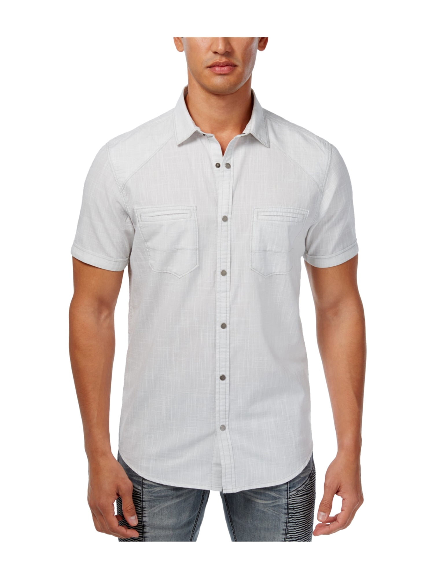 I-N-C Mens Pocket Button Up Shirt