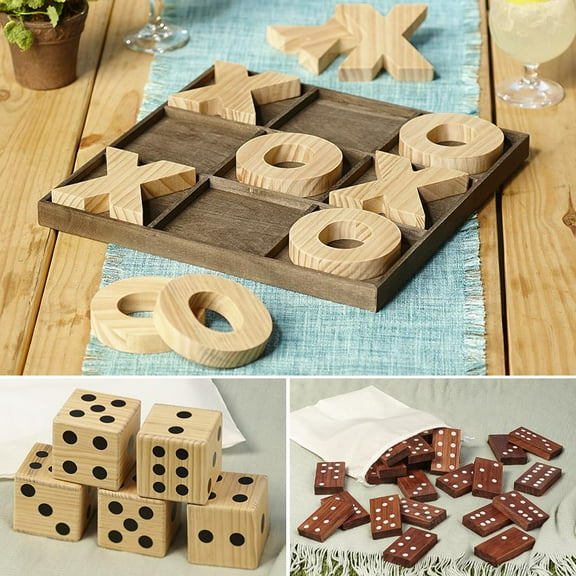 Table Top Tic-Tac-Toe Board Game with Jumbo Pieces - 11 Pieces