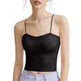 thumbnail image 2 of Women's Ribbed Camisole Top with Built-in Bra Pads, 2 of 8