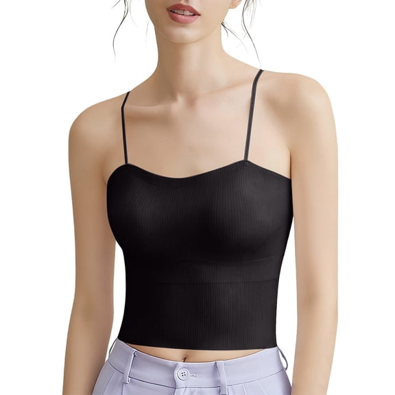 Fewfanhot Women's Clothing Cropped Cute Square Neck Cami Tops Basic Fitted Tops Summer Clothes