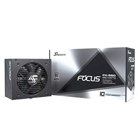 Seasonic FOCUSPX-850 Focus Px-850, 850w 80+ Platinum Full-modular, Fan Control In Fanless, Silent, And Cooling Mode, 10 Year Warranty, Perfect Power Supply For Gaming And Various Application, Ssr-850p