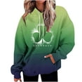 thumbnail image 1 of Bowake Sweat à Capuche Vert pour Femmes pour la Saint-Patrick, Manches Longues, Pull Décontracté avec Poche, 1 of 3