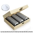 thumbnail image 1 of Luckyn Boîte de Rangement pour Pièces avec Coussin de Réglage 30 Pcs Boîte Commémorative en Bois Ajustable, Boîte à Pièces en Bois Verrouillable Universelle pour Collection de Pièces, 1 of 7