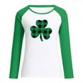 thumbnail image 3 of Patlollav Womens O Neck Casual Long Sleeve Pullover Print Stitching T Shirt Top, 3 of 6
