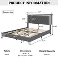 thumbnail image 2 of Queen Bed Frame,Upholstered Velvet Fabric Wooden Platform Queen Size Bed Frame with LED Lights & Tufted Headboard for Bedroom,Wood Slat Support,No Box Spring Needed,Easy Assembly,83.7"x64"x44.5",Gray, 2 of 8
