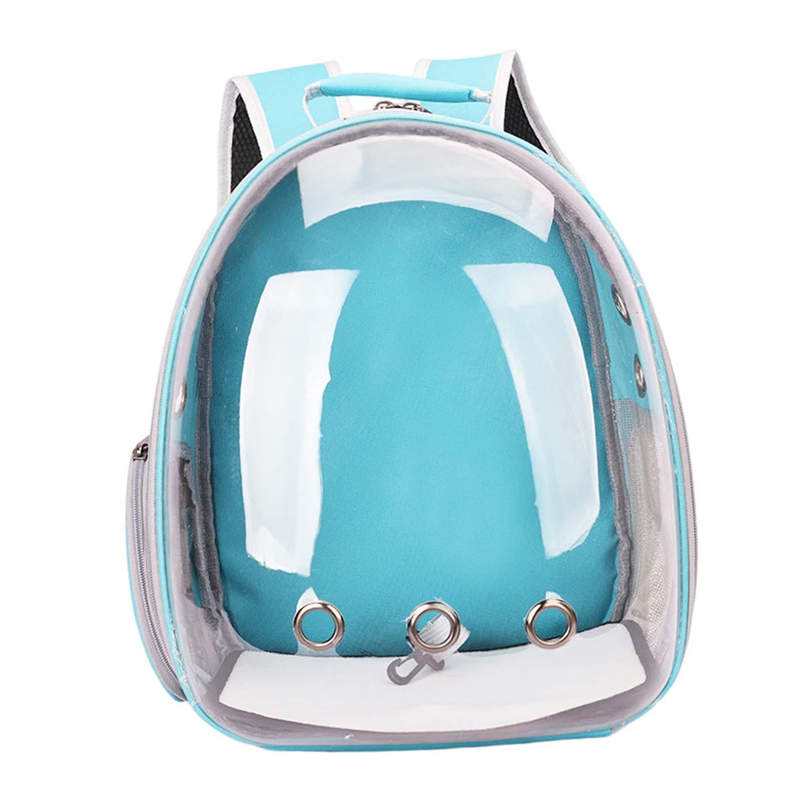 Bvdfgk Cat Carrier Backpack with Adjustable Shoulder Strap Transparent Small Dog Hiking Blue