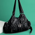 thumbnail image 7 of Vintage Shoulder Bag Adjustable Strap Gift Multipurpose PU Leather Clutch Purses Black, 7 of 7