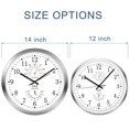 thumbnail image 3 of Reloj de pared HITO Silent de 35 cm, funciona con pilas, aluminio, moderno, 3 of 7