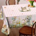 thumbnail image 5 of Easter Tablecloth 60x84 Inch Rectangle - Pink Plaid Easter Decorations for The Home - Water Resistant Spring Table Cloth Rectangle for Party,Table,Outdoor, 5 of 6